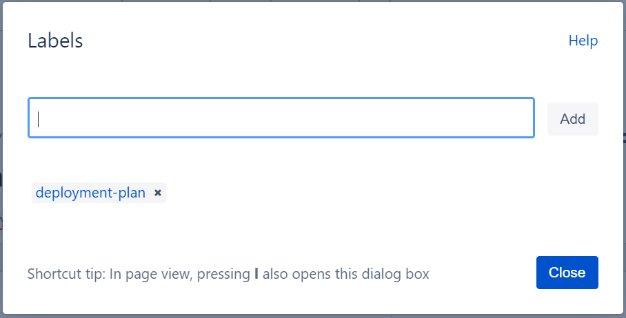 Confluence Deployment Plan Labels